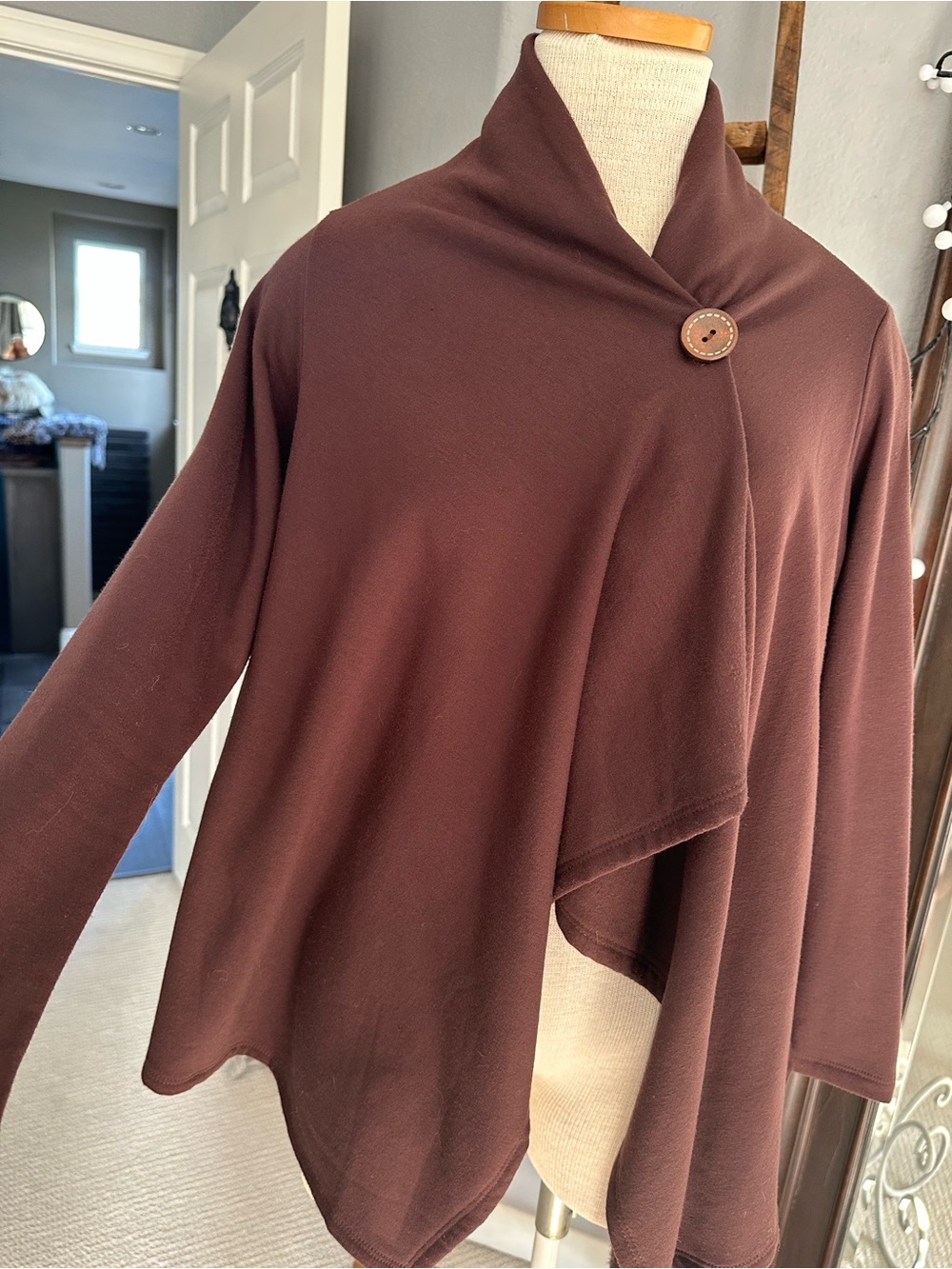Bobeau rich Chocolate Brown Knit Cardigan, size medium petite - Picture 4 of 9